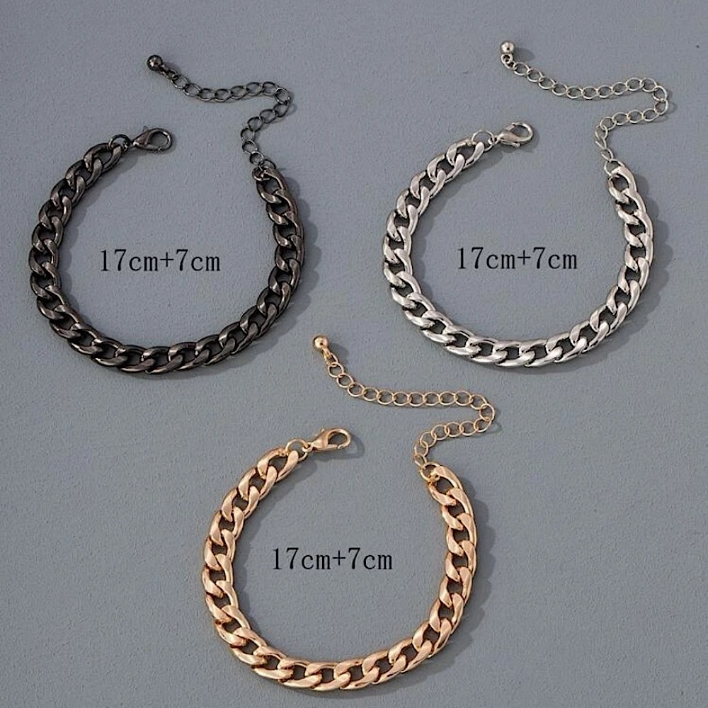 Cuban Link Chain Bracelet - 3 pieces - Picture 4 of 4